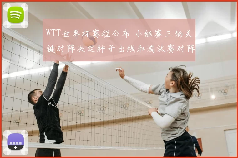 WTT世界杯赛程公布 小组赛三场关键对阵决定种子出线和淘汰赛对阵